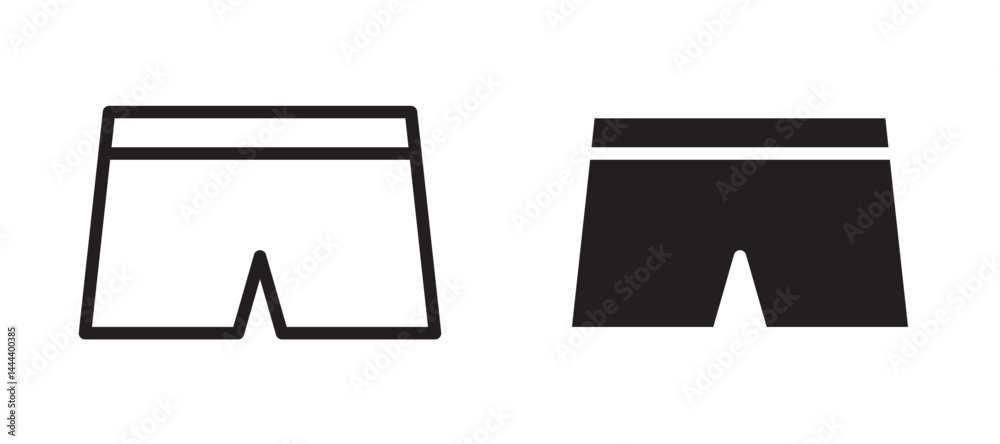Swim shorts icon In Flat and stroke Style Vector For App, UI, Websites. Black Vector Illustration. Swim shorts icon In Flat and stroke Style Vector For App, UI, Websites. Black Vector Illustration.