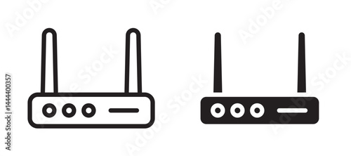 Wifi modem icon In Flat and stroke Style Vector For App, UI, Websites. Black Vector Illustration.
