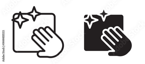 Clean icon In Flat and stroke Style Vector For App, UI, Websites. Black Vector Illustration.
