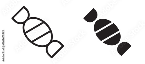 Candy icon In Flat and stroke Style Vector For App, UI, Websites. Black Vector Illustration.