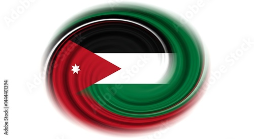 Abstract Swirl with Red, White, Black, and Green Colors