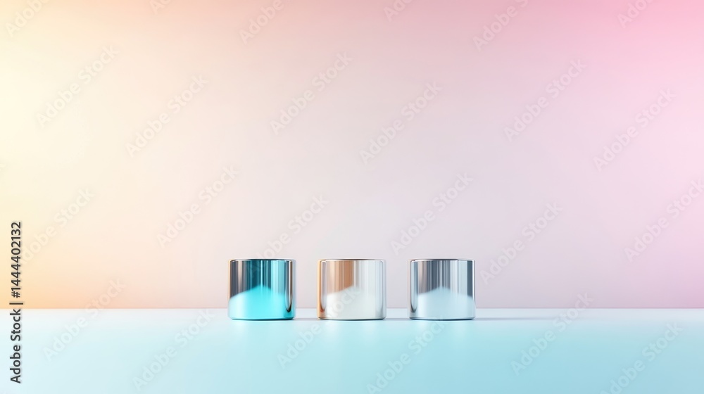 Three translucent containers with varying colored contents Three translucent containers with varying colored contents