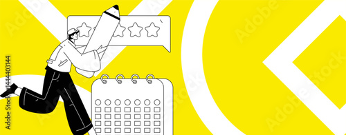 Check-in character flat vector concept operation hand-drawn illustration
