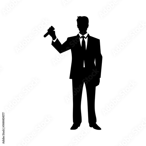Real Estate Agent With Key Silhouette