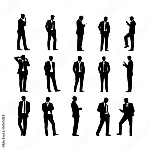 Relaxed Businessman Leaning Silhouette