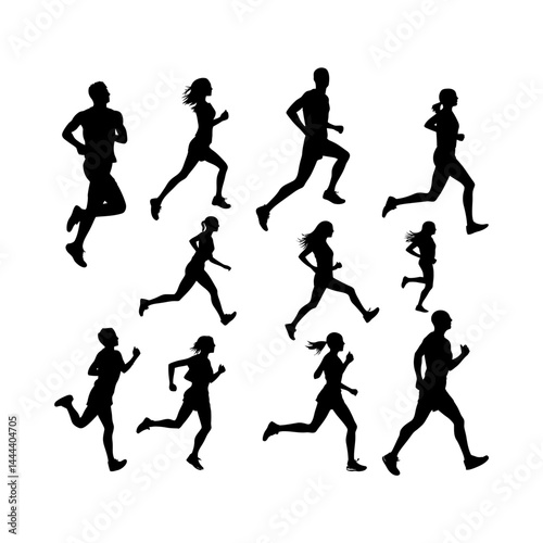 Wallpaper Mural Athlete Running Silhouette Vector Torontodigital.ca