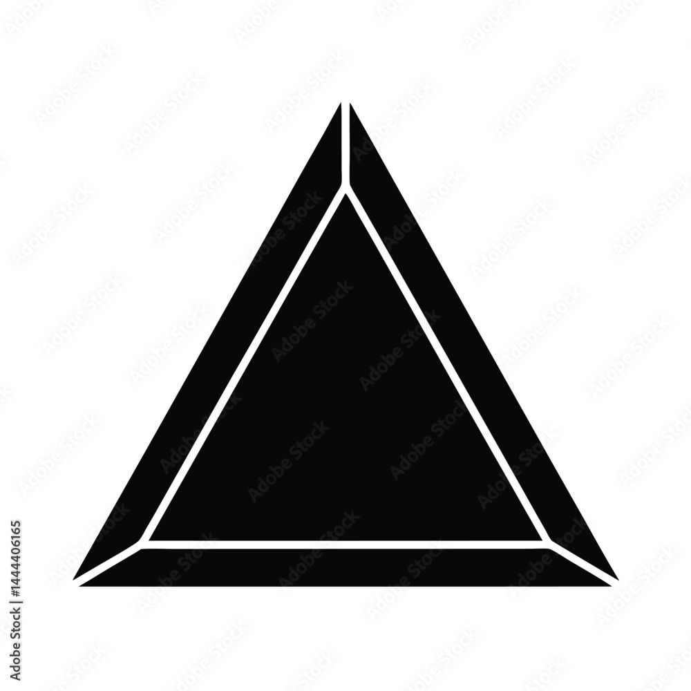 Modern, clean triangle with a cut-out segment vector silhouette Modern, clean triangle with a cut-out segment vector silhouette