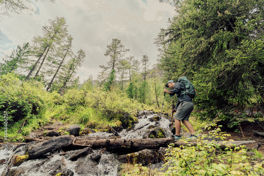 hiking in the wild