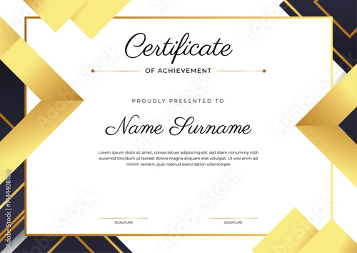 Modern gradient elegant certificate with luxury and modern line pattern design