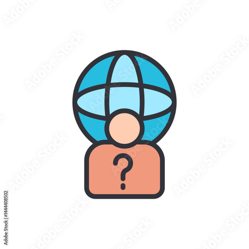 Anonymous people colored icons, minimalist vector illustration ,simple transparent graphic element .Isolated on white background