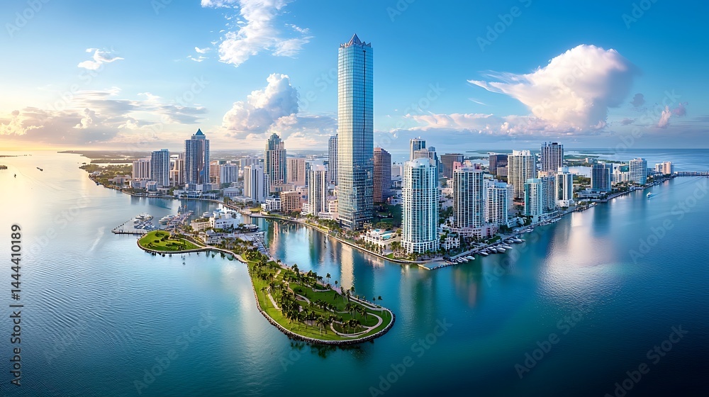 Obraz premium Miami skyline sunrise