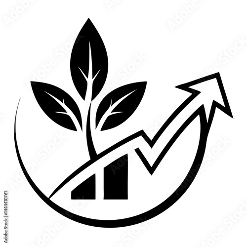 GrowSpace - Green Leaf Arrow Logo for Startup Growth and Innovation Business Vector Illustration