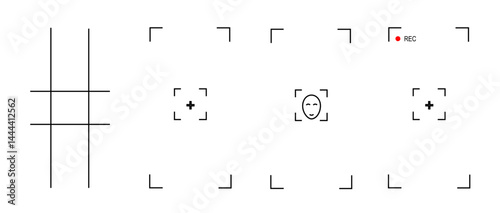 Smart phones camera interface, vector illustration