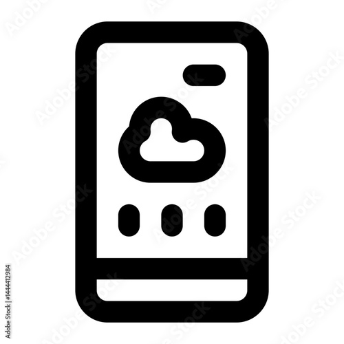smarphone weather forecast line icon