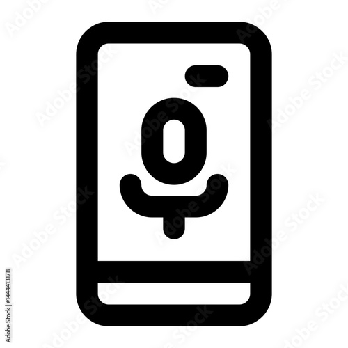 smartphone micophone line icon