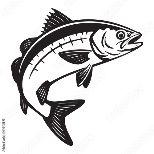 fish silhouette vector illustration isolated on a white background