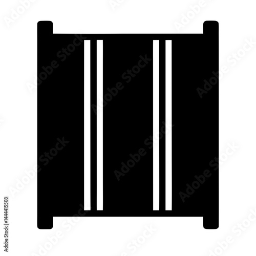 Simple Black and White Gate or Barrier Illustration with Two White Slats