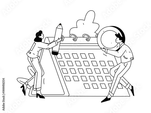 Check-in character flat vector concept operation hand-drawn illustration
