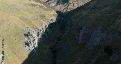 Flying in Swinner gill in Yorkshire Dales