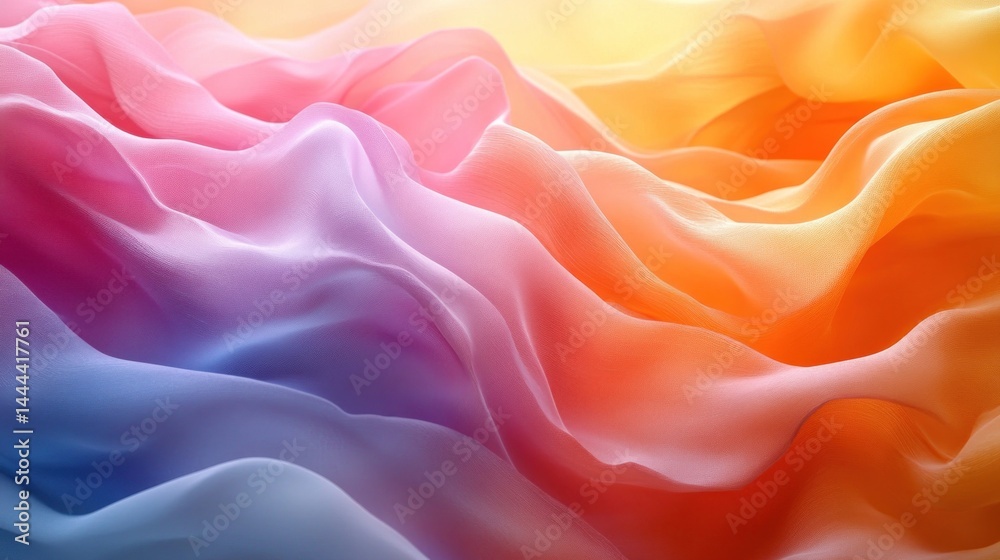 Rainbow Silk Fabric Texture: A Dreamy Pastel Swirl
