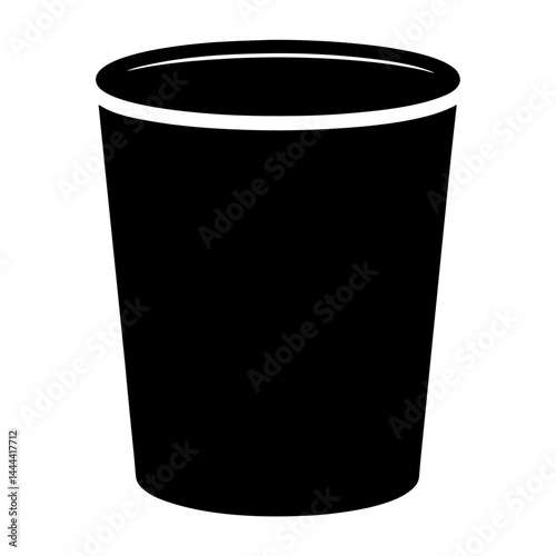 Black and white cylindrical container for liquids or solids illustration graphics