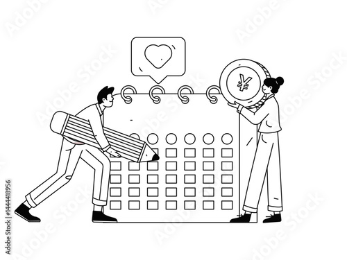 Check-in character flat vector concept operation hand-drawn illustration
