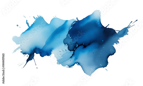 Abstract Watercolor splashes on a white background. Watercolor splash, embodying fluidity and tranquility. Paint stain isolated on white background. Watercolor splash stain texture background