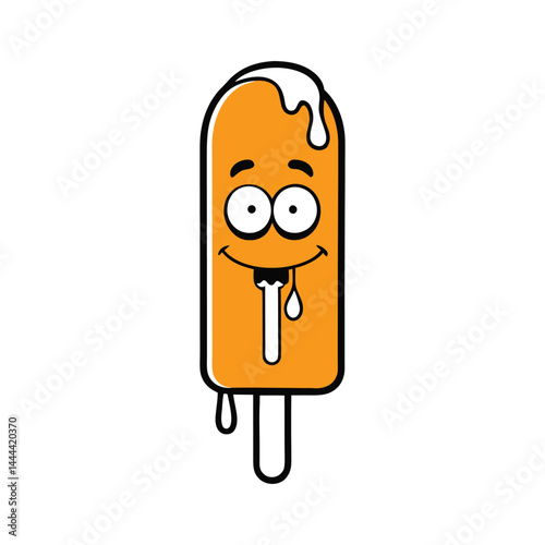 outline of a popsicle mascot melting