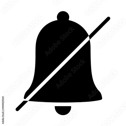 Notification icon indicating sound off or silent mode, represented by bell with slash