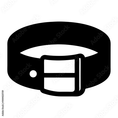 Black belt with buckle and adjustment holes in an icon image