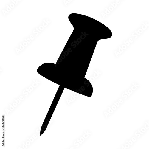 Silhouette of a pushpin to hold papers or notices, simple vector design