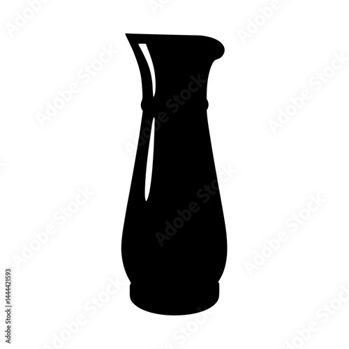 Elegant black silhouette of a classic pitcher or carafe illustration
