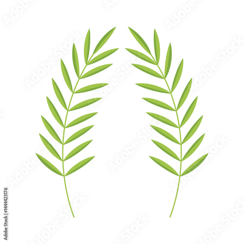 A Branch Of A Palm Tree Single Icon Vector illustration