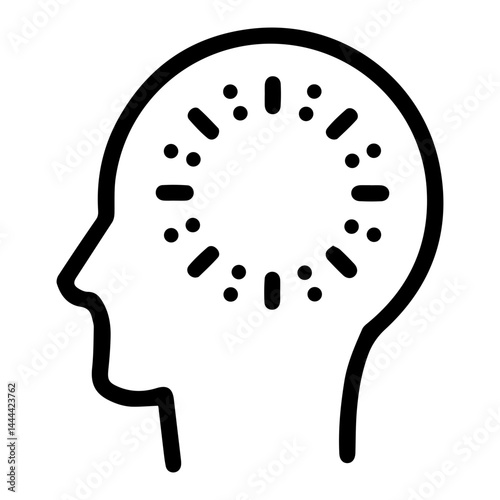 Empty mind (outline style). Blank thought, vacant idea, hollow concept, clear-headedness, absence of thinking, mental void, thoughtless, unthinking, free of thought, devoid of ideas, mental stillness