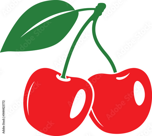 cherry logo vector icon, Cherry fruit vector illustration on white background