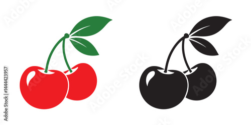 cherry logo vector icon, Cherry fruit vector illustration on white background