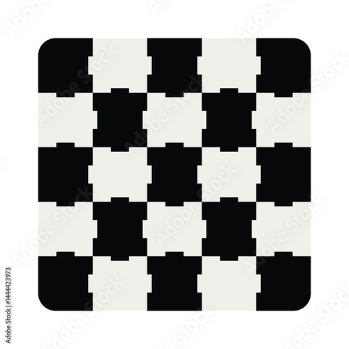 Black and White Puzzle Illustration Single Icon