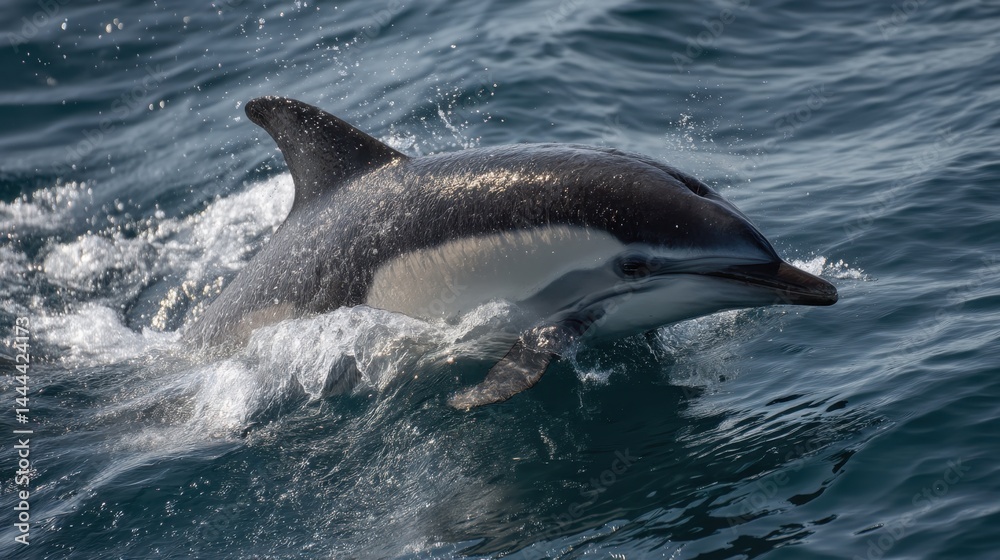 Fototapeta premium Dolphin Leaping in the Ocean Waves