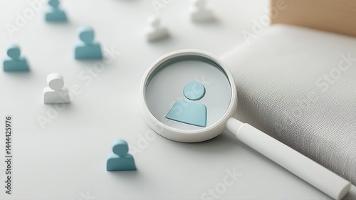 HR Talent Acquisition: Magnifying Glass Highlighting Employee Profile recruitment talent acquisition