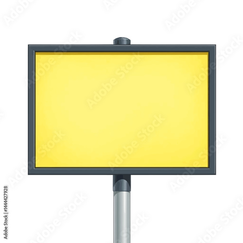Yellow blank sign mockup advertising billboard outdoor street commercial signage template display space promotion