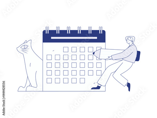 Check-in character flat vector concept operation hand-drawn illustration

