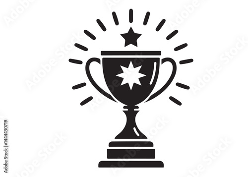winning trophy logo silhouette vector, winning trophy logo icon silhouette vector, champion silhouette trophy cup, black gold trophy cup award vector silhouettes on a white background.