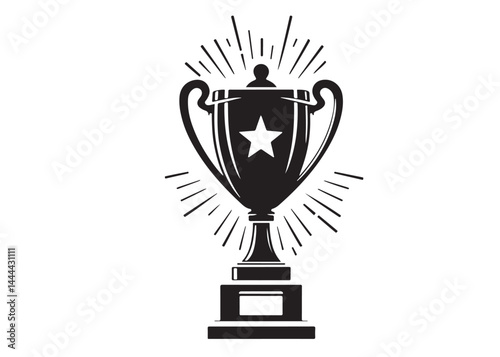 winning trophy logo silhouette vector, winning trophy logo icon silhouette vector, champion silhouette trophy cup, black gold trophy cup award vector silhouettes on a white background.