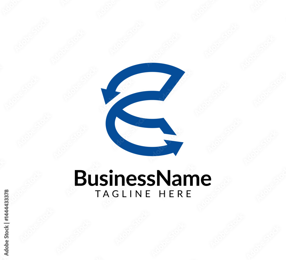 Obraz premium Modern logo template with letter c and arrow icon bar candlestick for trading, investment, finance, statistic, accounting or marketing business