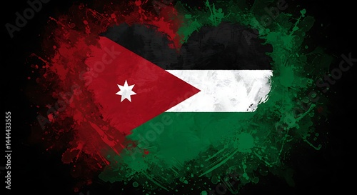 Painted Flag with Splatter Effect National Symbol Concept