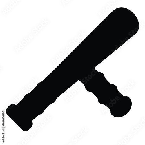 Black silhouette of a side handle baton used for law enforcement