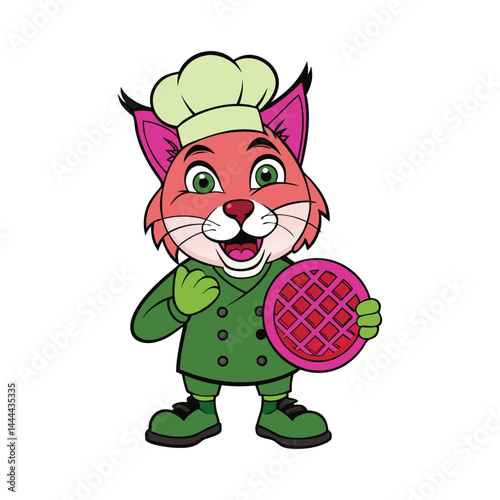 lynx mascot wearing a chef hat
