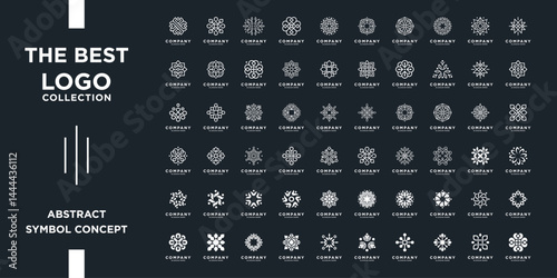 Minimalist ornament logo and icon set. Abstract beauty concept logos usable for beauty salon, spa, cosmetics and boutique.
