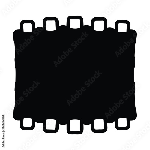 Black silhouette of a server rack or network rack structure