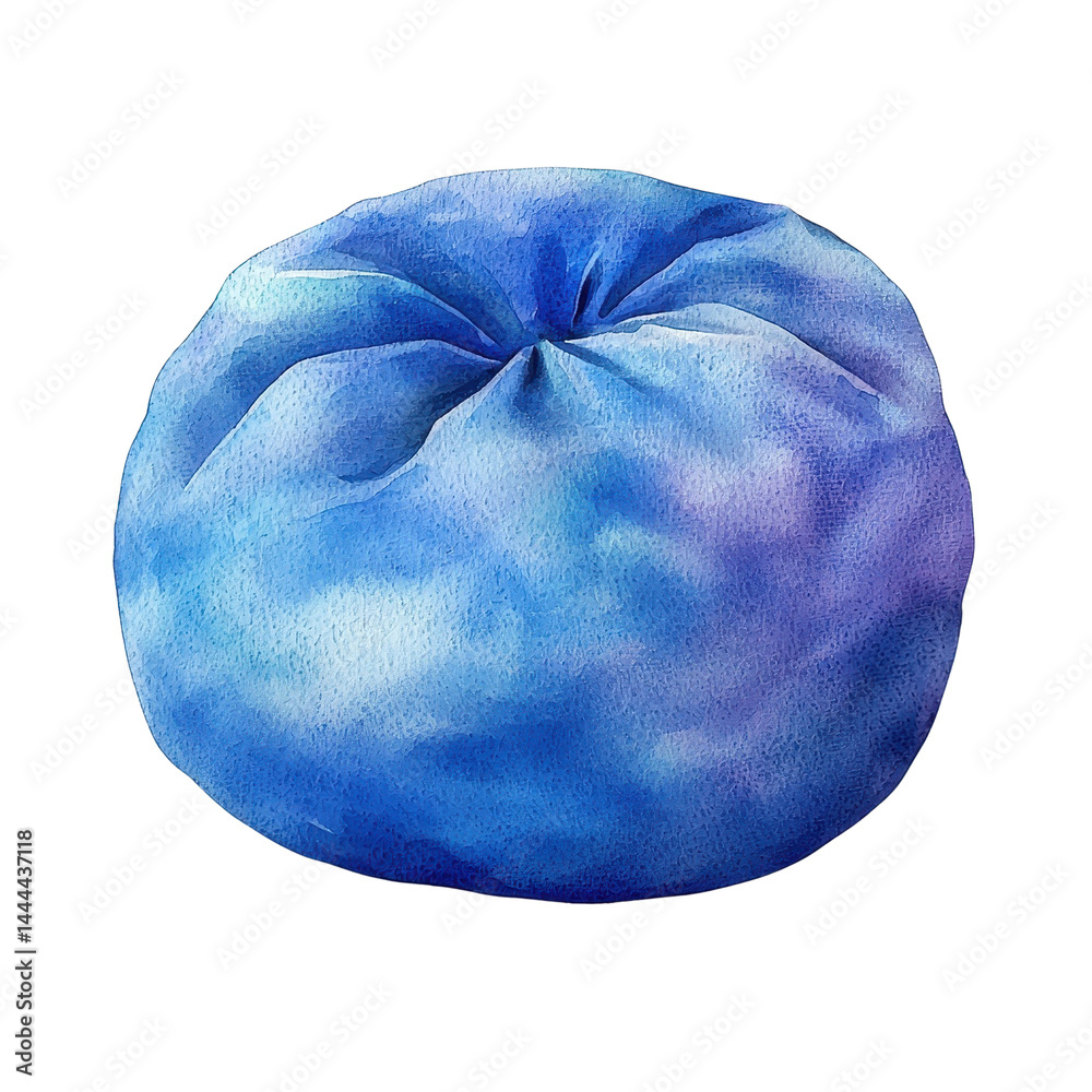 Watercolor style bean bag, soft and artistic, isolated on a white background. cutout png